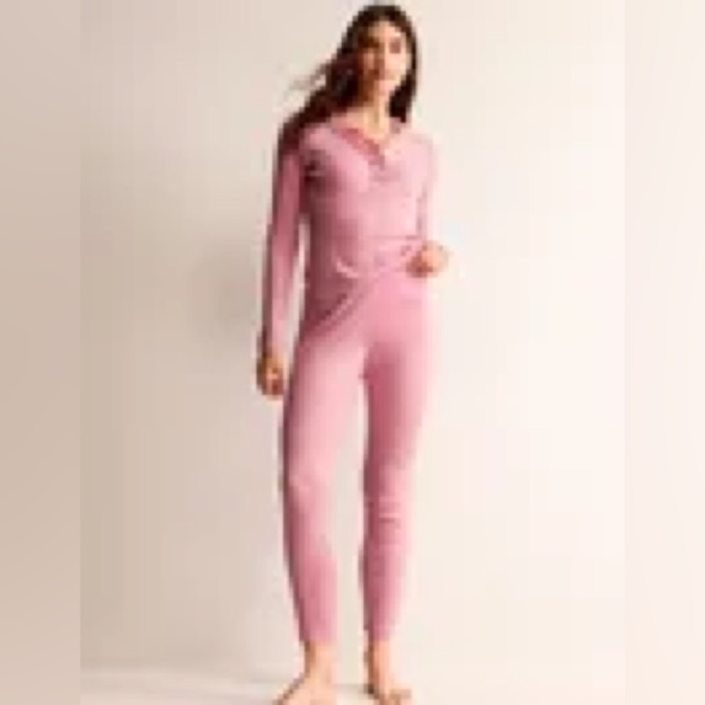 Boden Pink Jersey Pyjama Bottom 
Light Pink Marl, 2